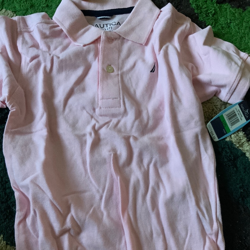 Nautica boys pink polo size 7 nwt